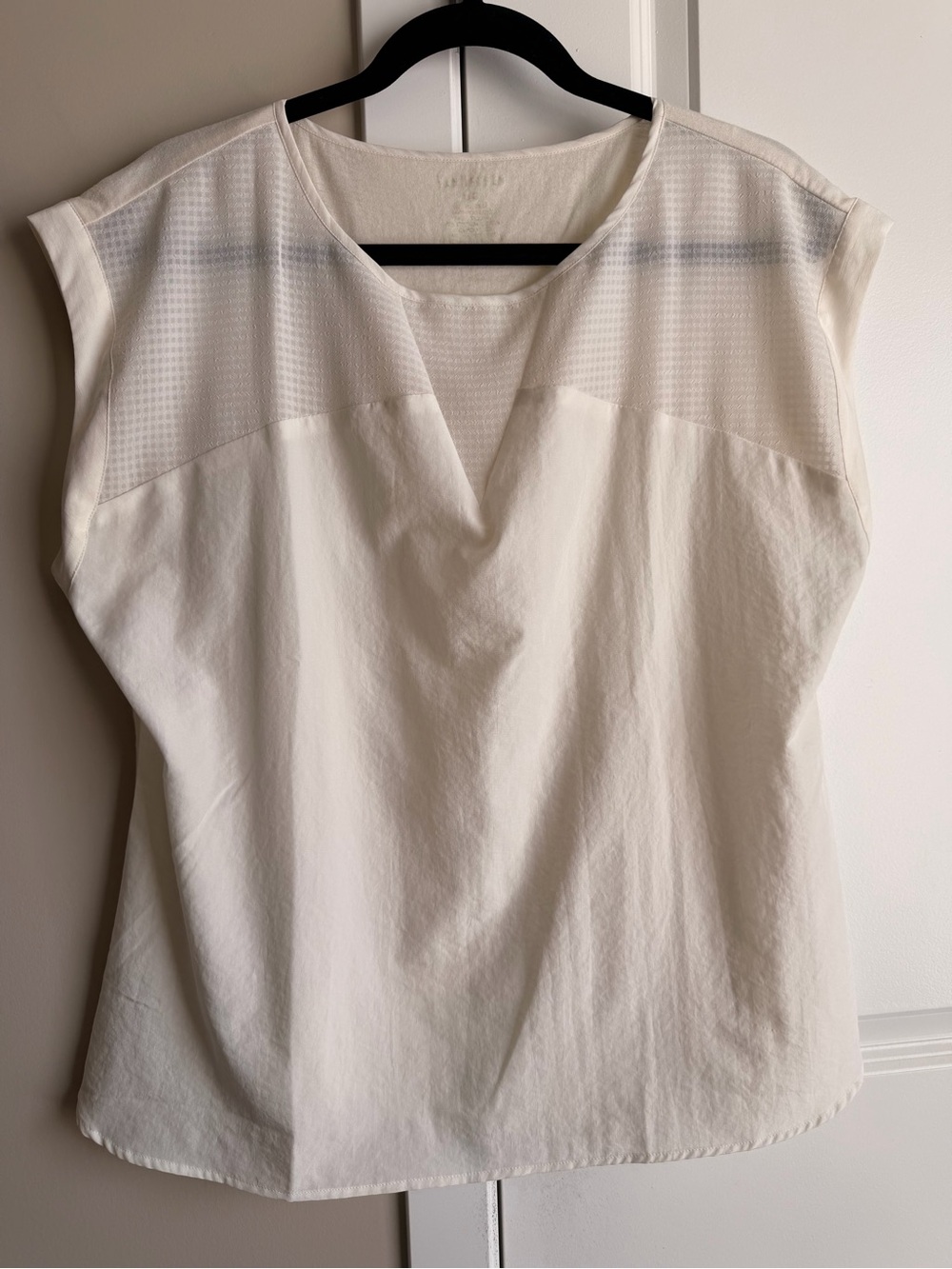 Van Heusen Cream Cap Sleeve V-Neck Blouse